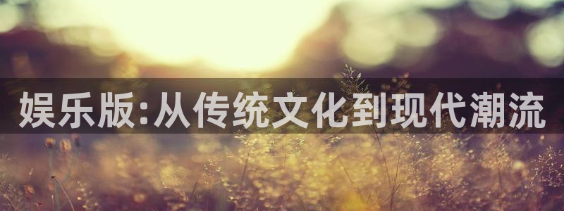 彩神vii官方：娱乐版:从传统文化到现代潮流